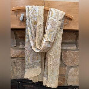 Unbranded silk Elegant Paisley Scarf 66”X20” made in Korea